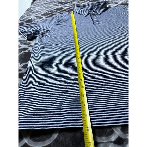 UNTUCKit Polo Mens Extra Large XL Striped Blue & White Soft Pima Cotton - Picture 5 of 6
